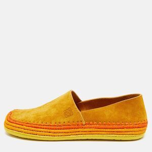 Loewe Paula's Ibiza Shigra Size 42 Orange Raffia And Suede Slippers
